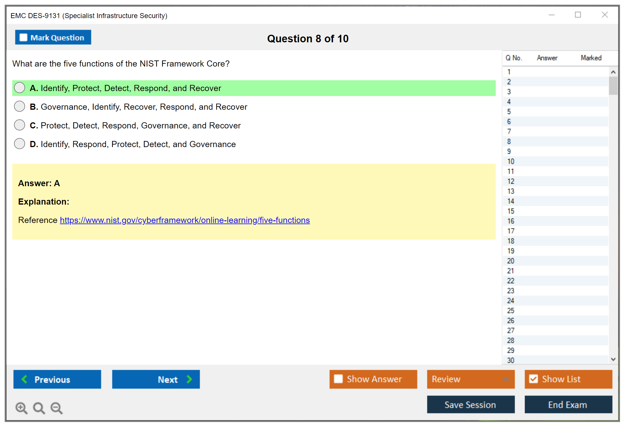 EMC DES-9131 Specialist - Infrastructure Security Exam Practice test exam simulator test engine exam dumps questions answers Image 8