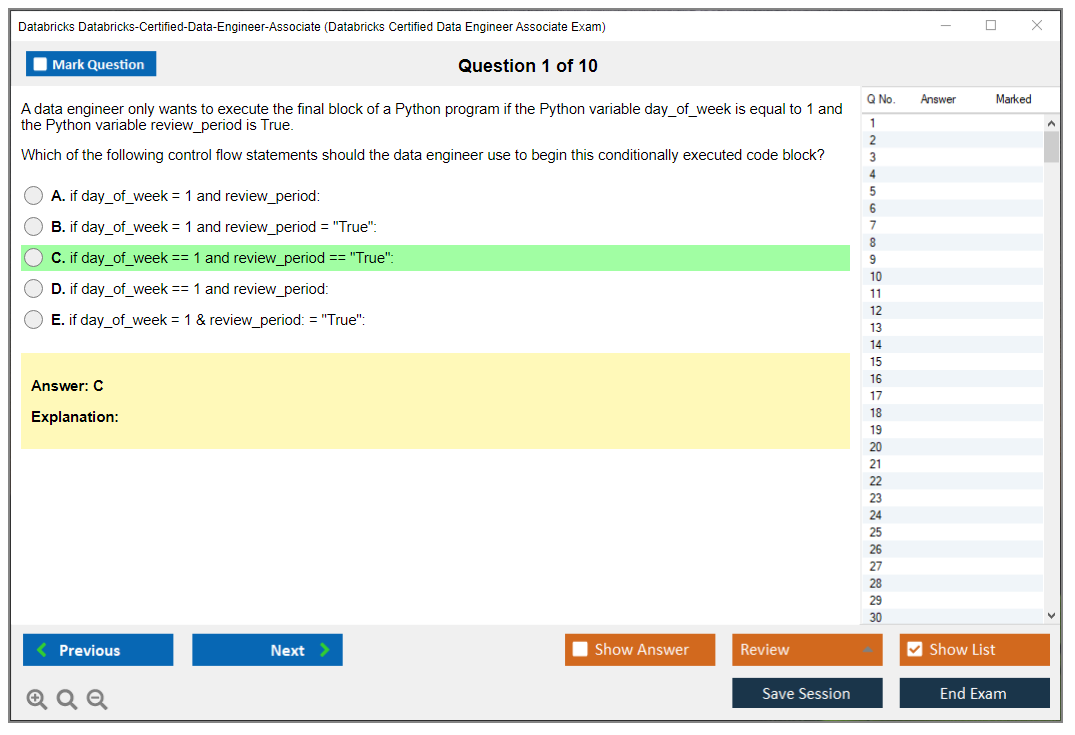 Databricks Databricks-Certified-Data-Engineer-Associate Databricks Certified Data Engineer Associate Exam Practice test exam simulator test engine exam dumps questions answers Image 1