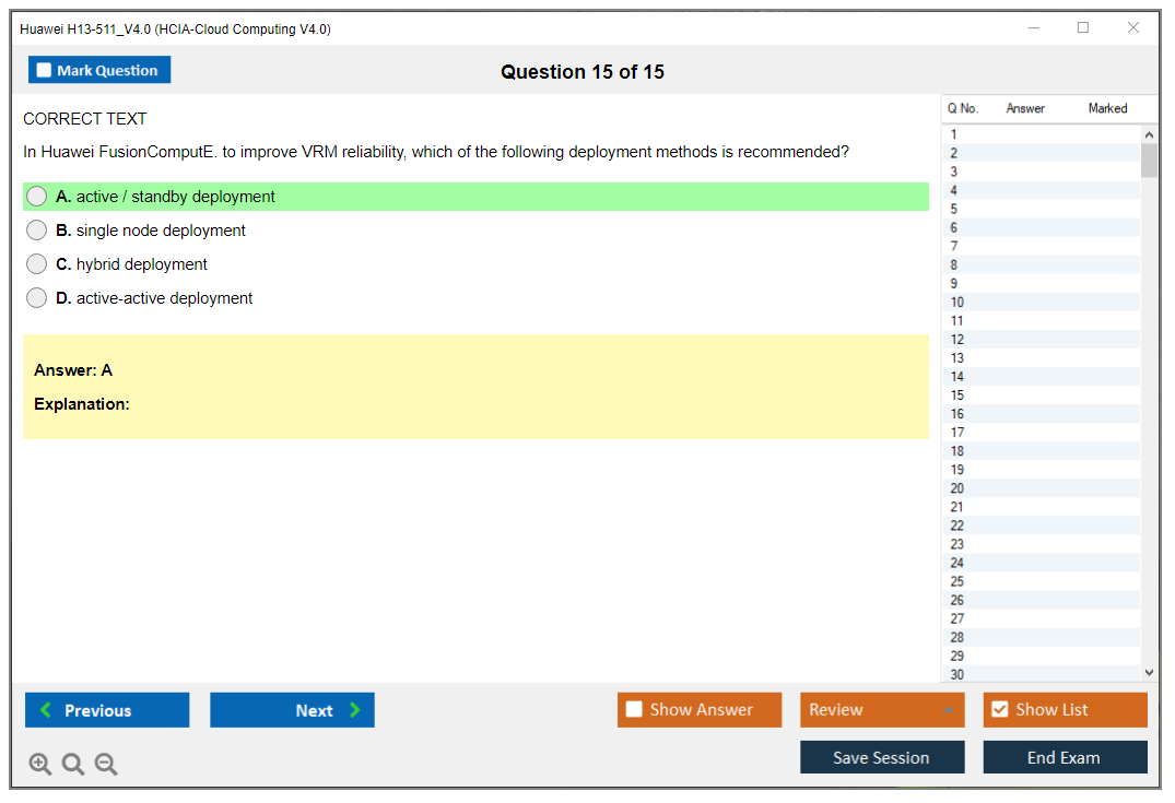 Huawei H13-511_V4.0 HCIA-Cloud Computing V4.0 Practice test exam simulator test engine exam dumps questions answers Image 15