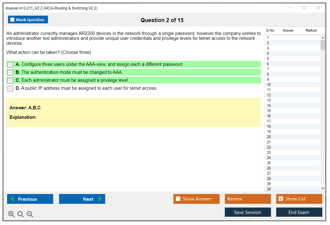 Huawei H12-211_V2.2 HCIA-Routing & Switching V2.2 Practice test exam simulator test engine exam dumps questions answers Image 2