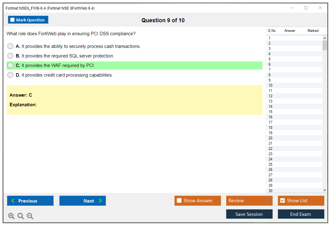 Fortinet NSE6_FWB-6.4 Fortinet NSE 6 - FortiWeb 6.4 Practice test exam simulator test engine exam dumps questions answers Image 9