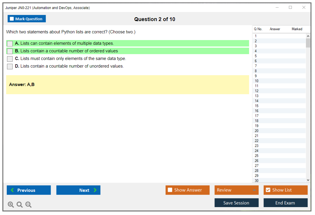 Juniper JN0-221 Automation and DevOps, Associate Practice test exam simulator test engine exam dumps questions answers Image 2