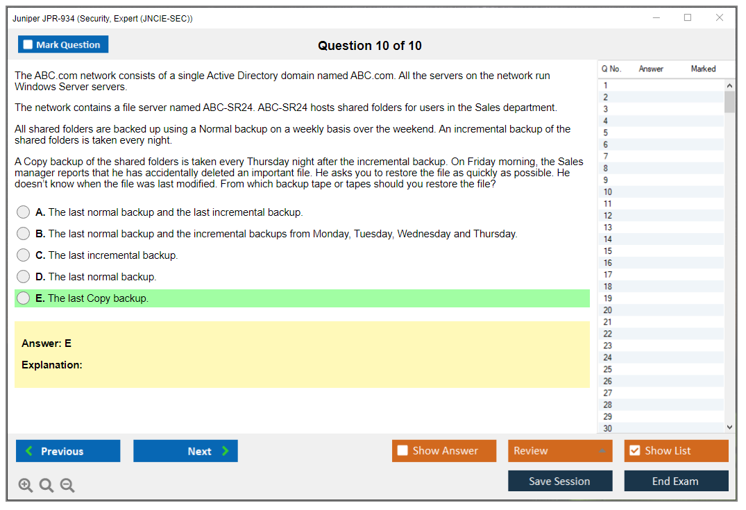 Juniper JPR-934 Security, Expert (JNCIE-SEC) Practice test exam simulator test engine exam dumps questions answers Image 10