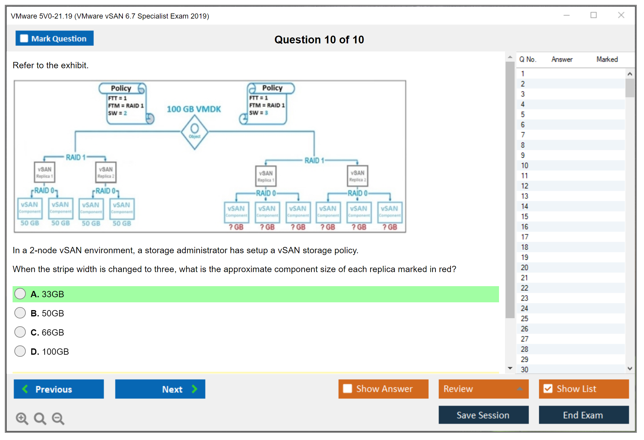 VMware 5V0-21.19 VMware vSAN 6.7 Specialist Exam 2019 Practice test exam simulator test engine exam dumps questions answers Image 10