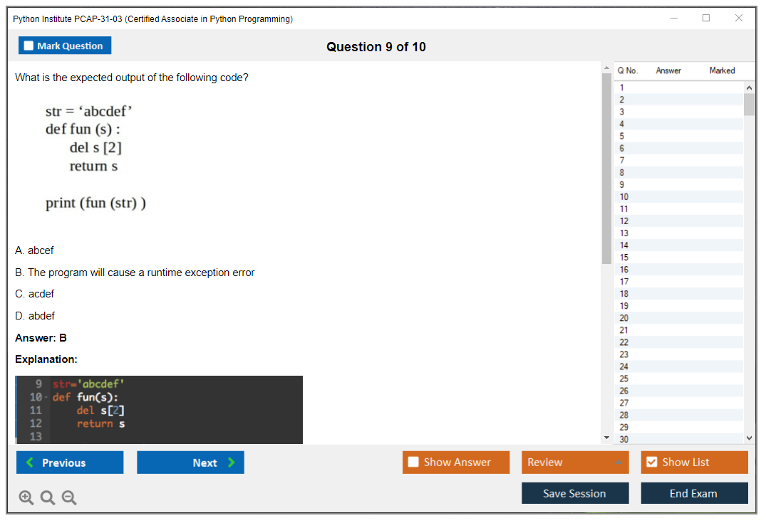 Python Institute PCAP-31-03 Certified Associate in Python Programming Practice test exam simulator test engine exam dumps questions answers Image 9