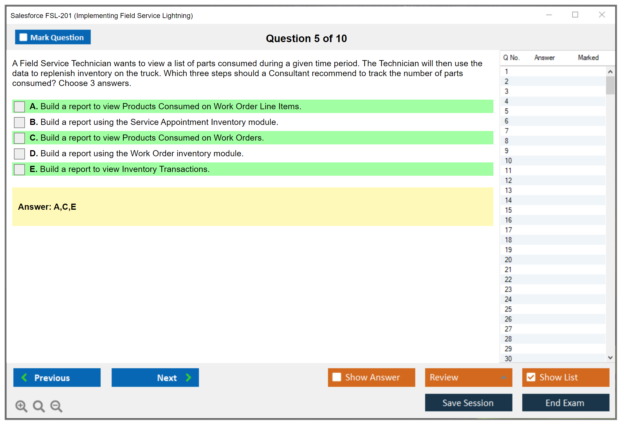 Salesforce FSL-201 Salesforce - Implementing Field Service Lightning Practice test exam simulator test engine exam dumps questions answers Image 5