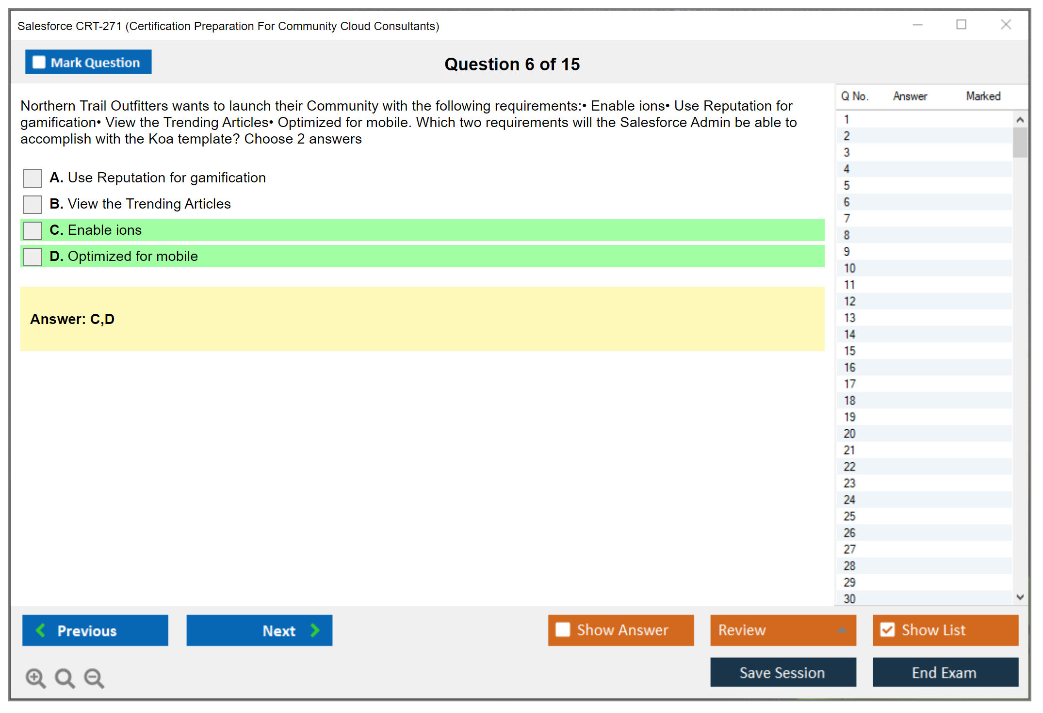 Salesforce CRT-271 Salesforce Certification Preparation For Community Cloud Consultants Practice test exam simulator test engine exam dumps questions answers Image 6