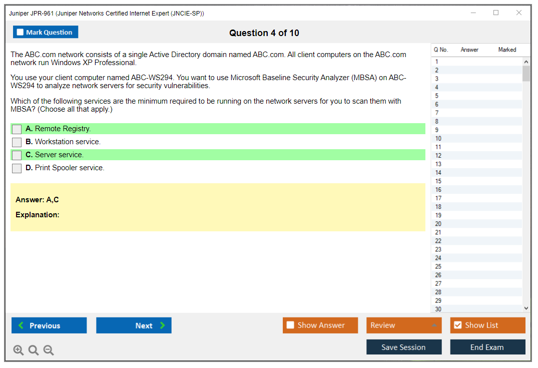 Juniper JPR-961 Juniper Networks Certified Internet Expert (JNCIE-SP) Practice test exam simulator test engine exam dumps questions answers Image 4