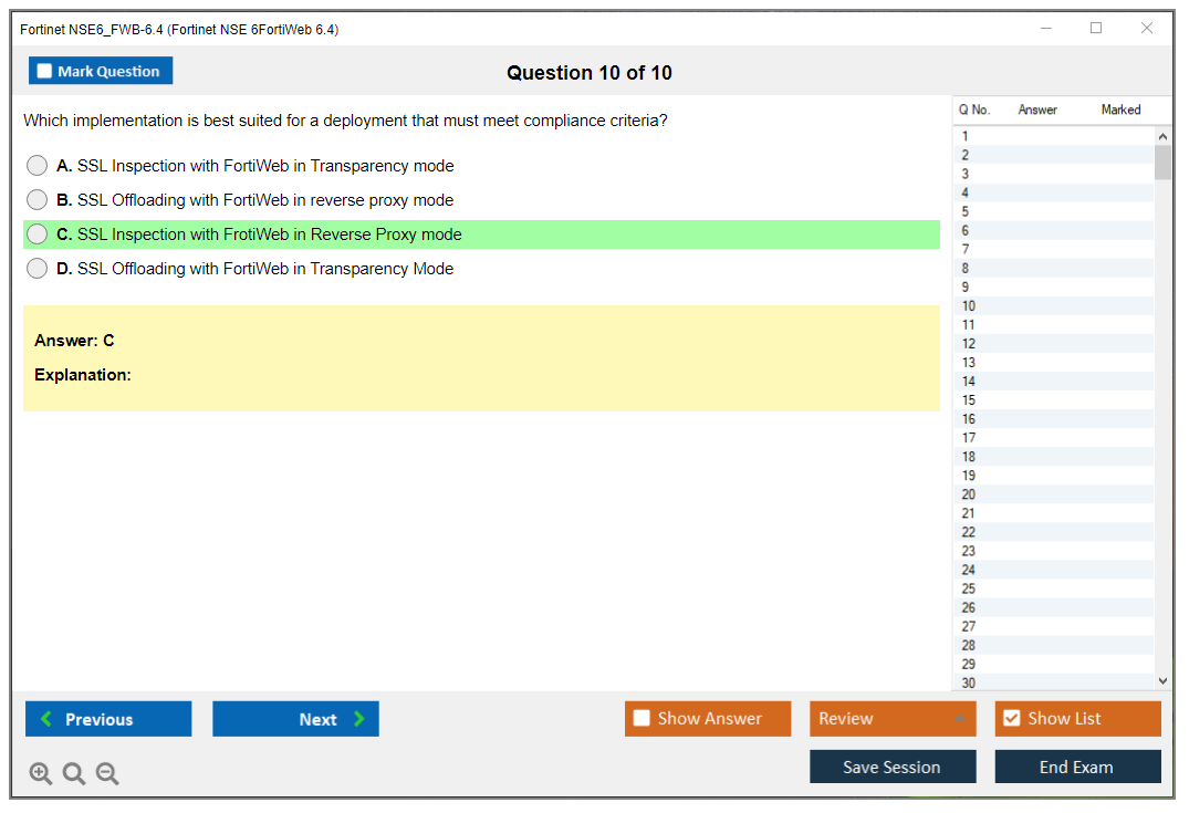 Fortinet NSE6_FWB-6.4 Fortinet NSE 6 - FortiWeb 6.4 Practice test exam simulator test engine exam dumps questions answers Image 10