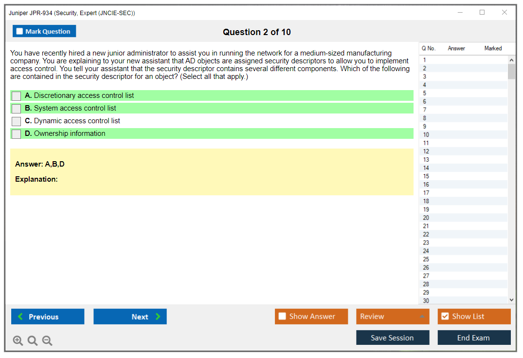 Juniper JPR-934 Security, Expert (JNCIE-SEC) Practice test exam simulator test engine exam dumps questions answers Image 2
