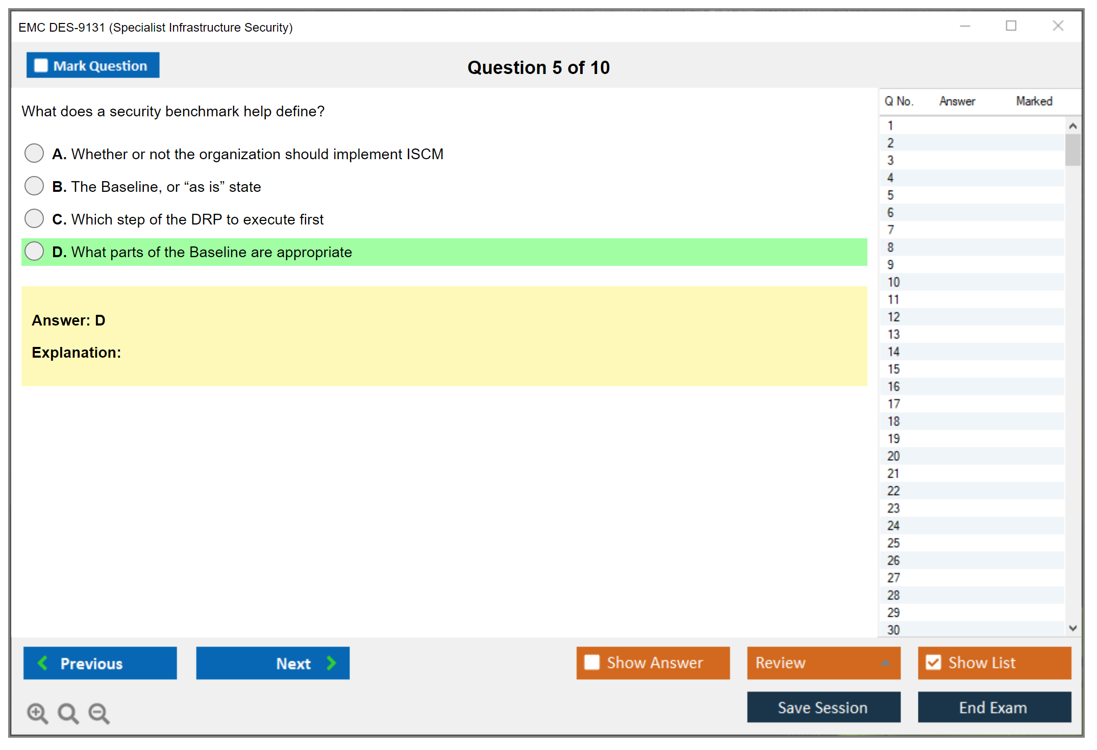 EMC DES-9131 Specialist - Infrastructure Security Exam Practice test exam simulator test engine exam dumps questions answers Image 5