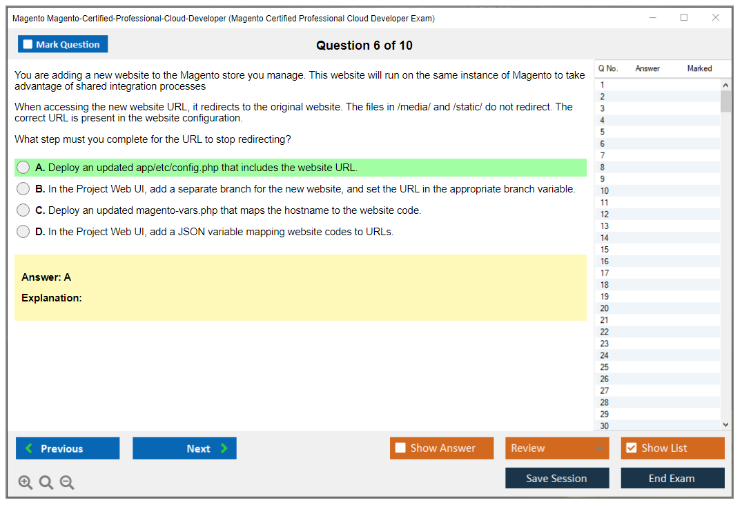 Magento Magento-Certified-Professional-Cloud-Developer Magento Certified Professional Cloud Developer Exam Practice test exam simulator test engine exam dumps questions answers Image 6