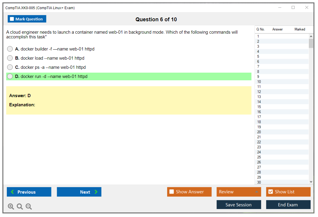 CompTIA XK0-005 CompTIA Linux+ Exam Practice test exam simulator test engine exam dumps questions answers Image 6